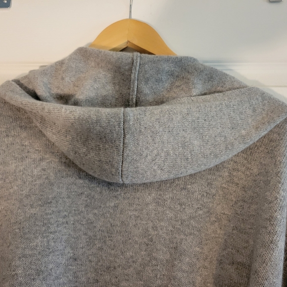 Ugg Cashmere Heather Gray Hooded Open Front Cardigan Size Medium - Picture 12 of 12